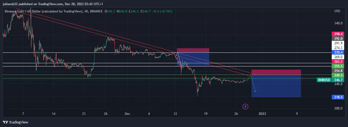 precio de binance coin frente al dolar bnbusd en una zona clave de resistencia pronostico grafika numer 1