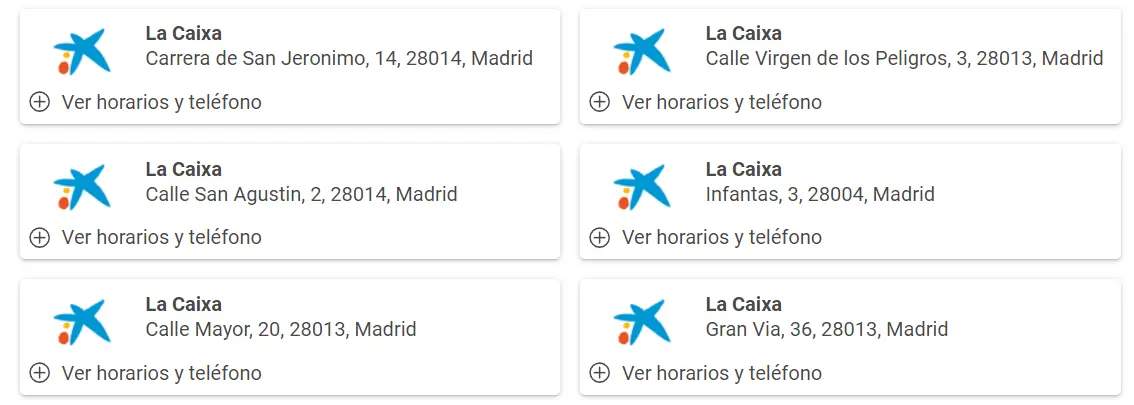 Oficinas y horarios de CaixaBank en Madrid - 1