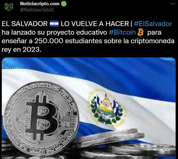 El Salvador lanzará proyecto educativo para aprender de Bitcoin y criptomonedas. ¿Qué le pasó al precio de BTC hoy? - 2