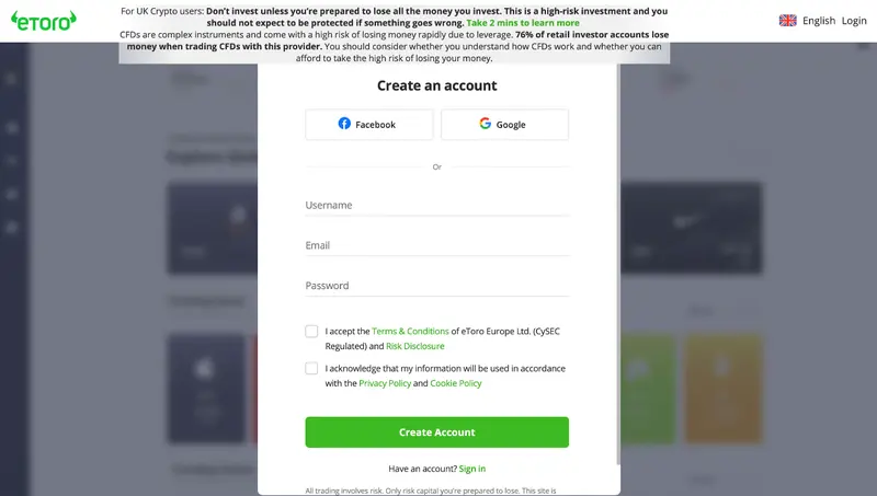 Cómo abrir una cuenta en eToro, Cómo comprar BTC y acciones: ¿Es seguro? ¿Qué es el trading social y cómo ganar dinero con él? - 3